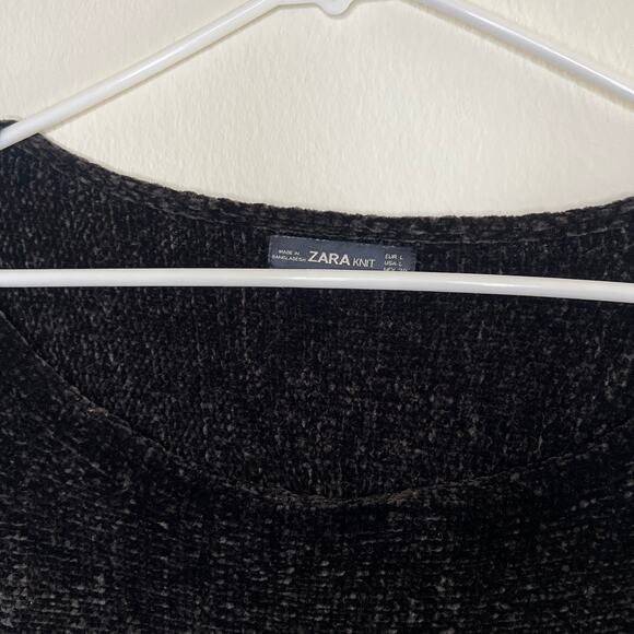 ZARA Velvet Velour Boatneck Dolman Batwing Knit Sweater - Picture 11 of 14